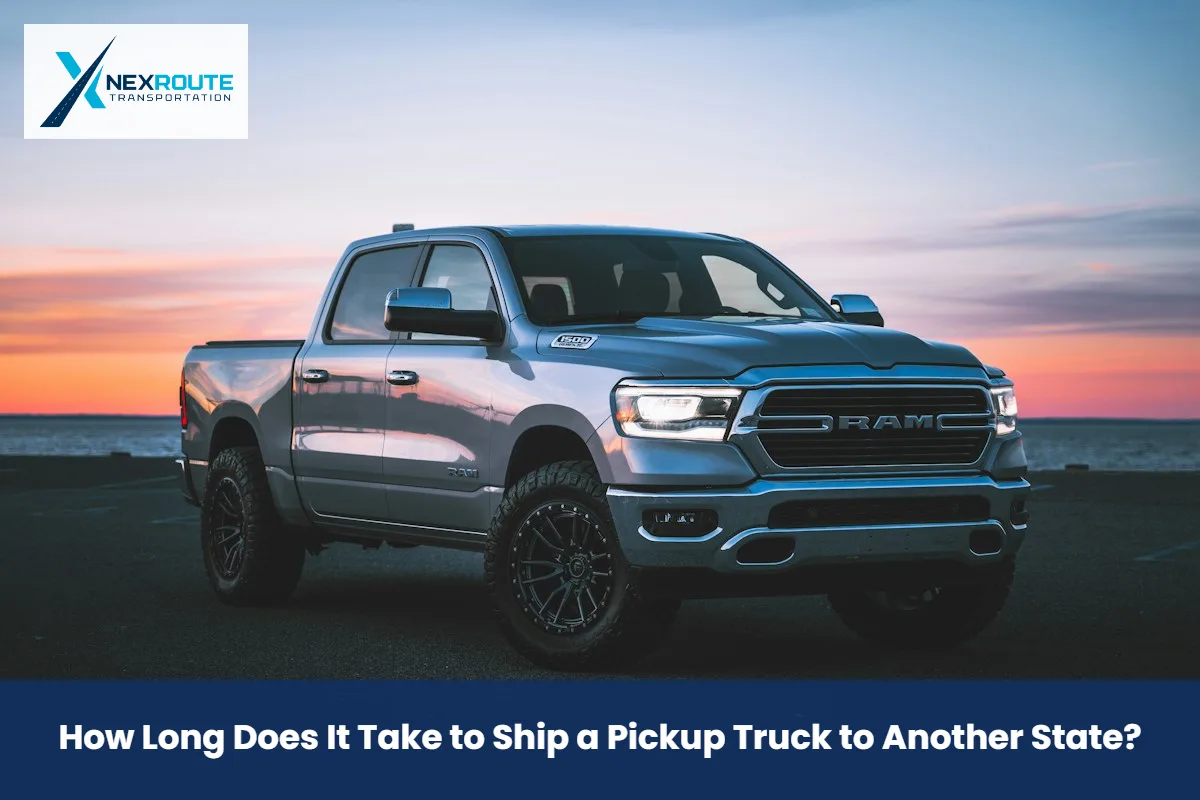 Silver pickup truck parked at sunset
