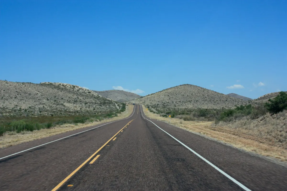 Empty road through the desert