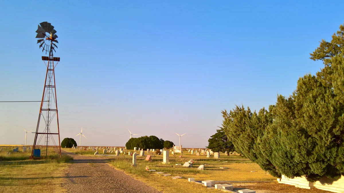 Windmill beside a country road